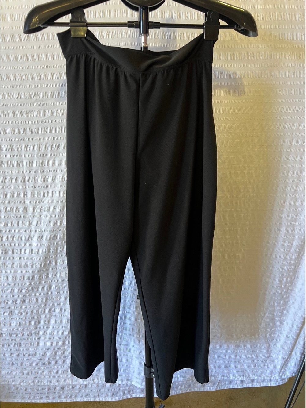 SPANX Black Cropped Wide-Leg Pants Size L